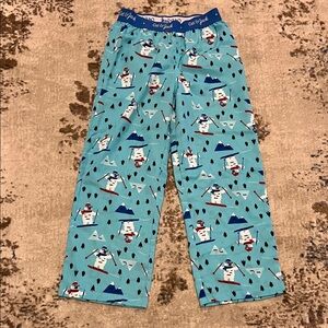Cat & Jack Snowman Print Kids Pajama Bottoms - Light Blue
